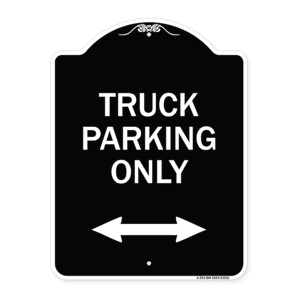 Signmission Reserved Parking Truck Parking W/ Bidirectional Arrow Heavy-Gauge Alum, 24" x 18", BW-1824-23031 A-DES-BW-1824-23031 - main
